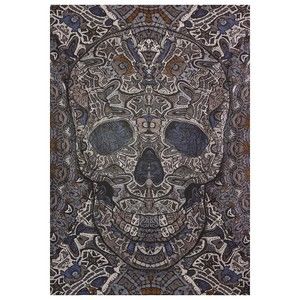 Grey Skull Tapestry by Sunshine Joy